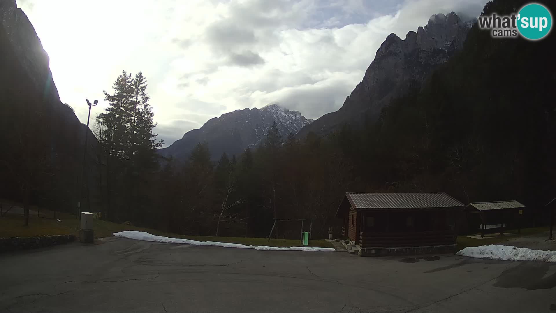 Log pod Mangartom Webcam – Blick auf Jerebica und Rombon – Bovec – Slowenien