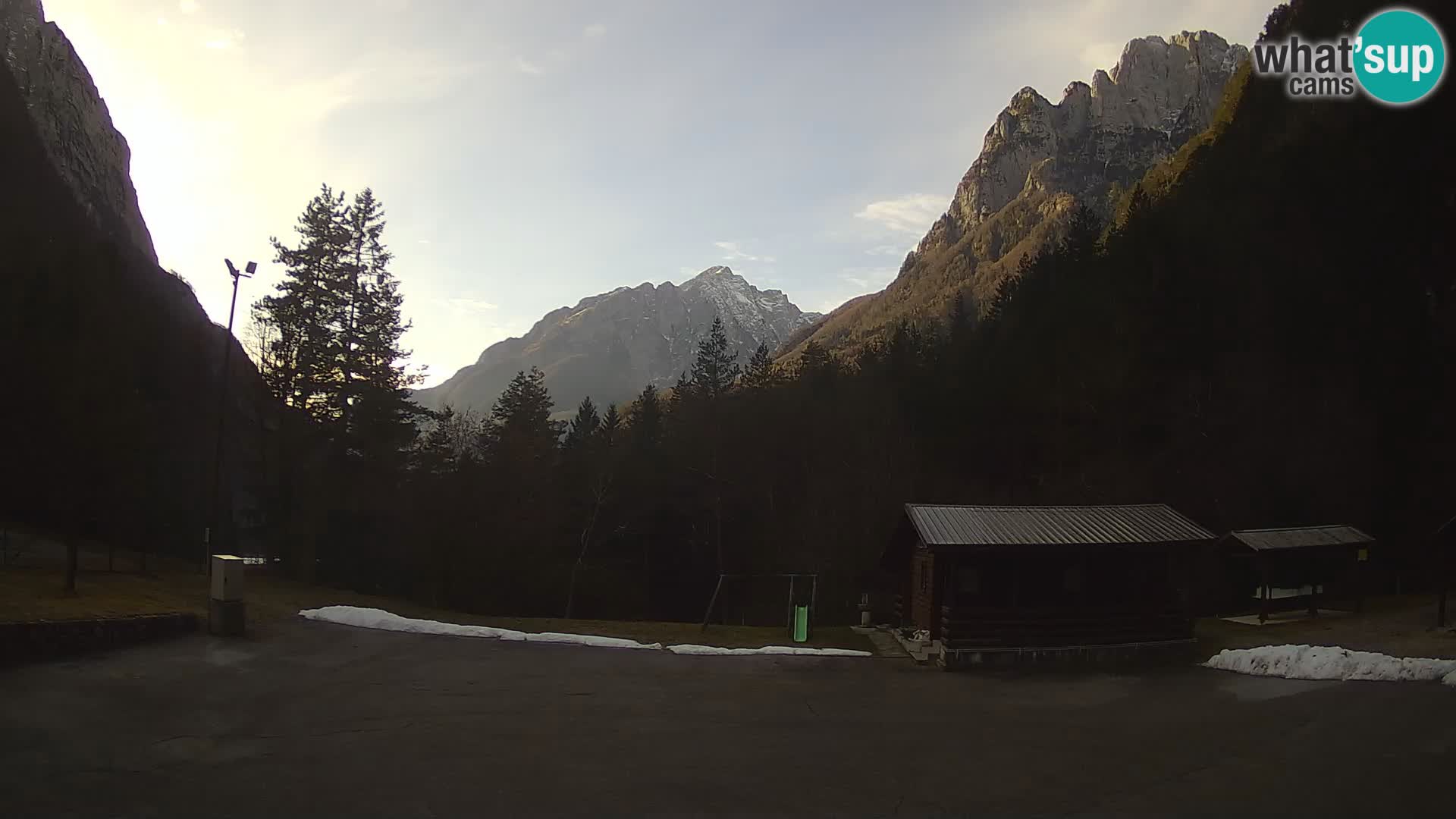 Log pod Mangartom Webcam – Blick auf Jerebica und Rombon – Bovec – Slowenien