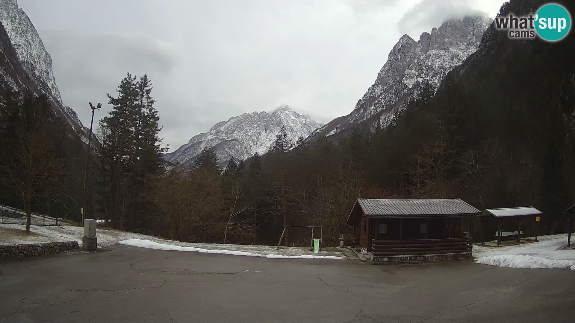 Log pod Mangartom Webcam – Blick auf Jerebica und Rombon – Bovec – Slowenien