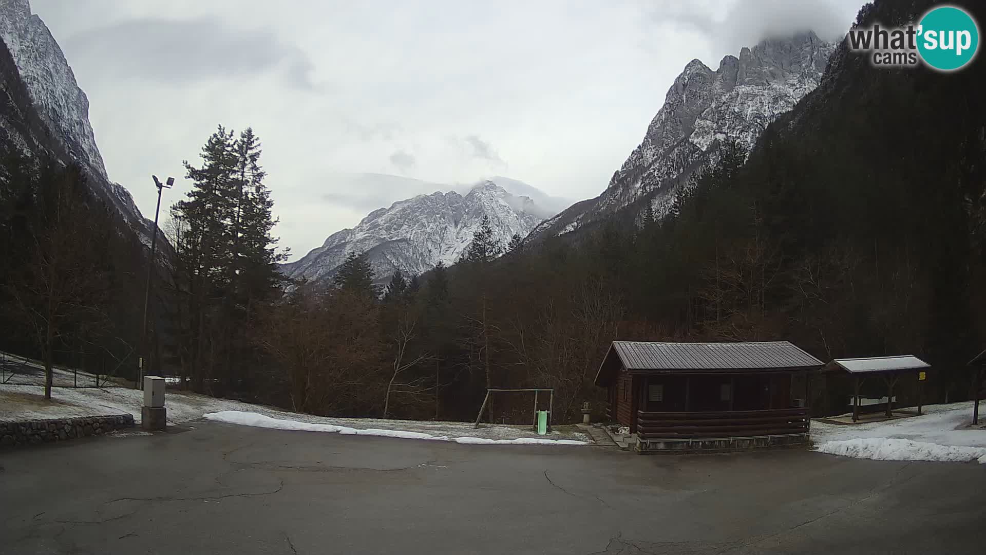 Log pod Mangartom Webcam – Blick auf Jerebica und Rombon – Bovec – Slowenien