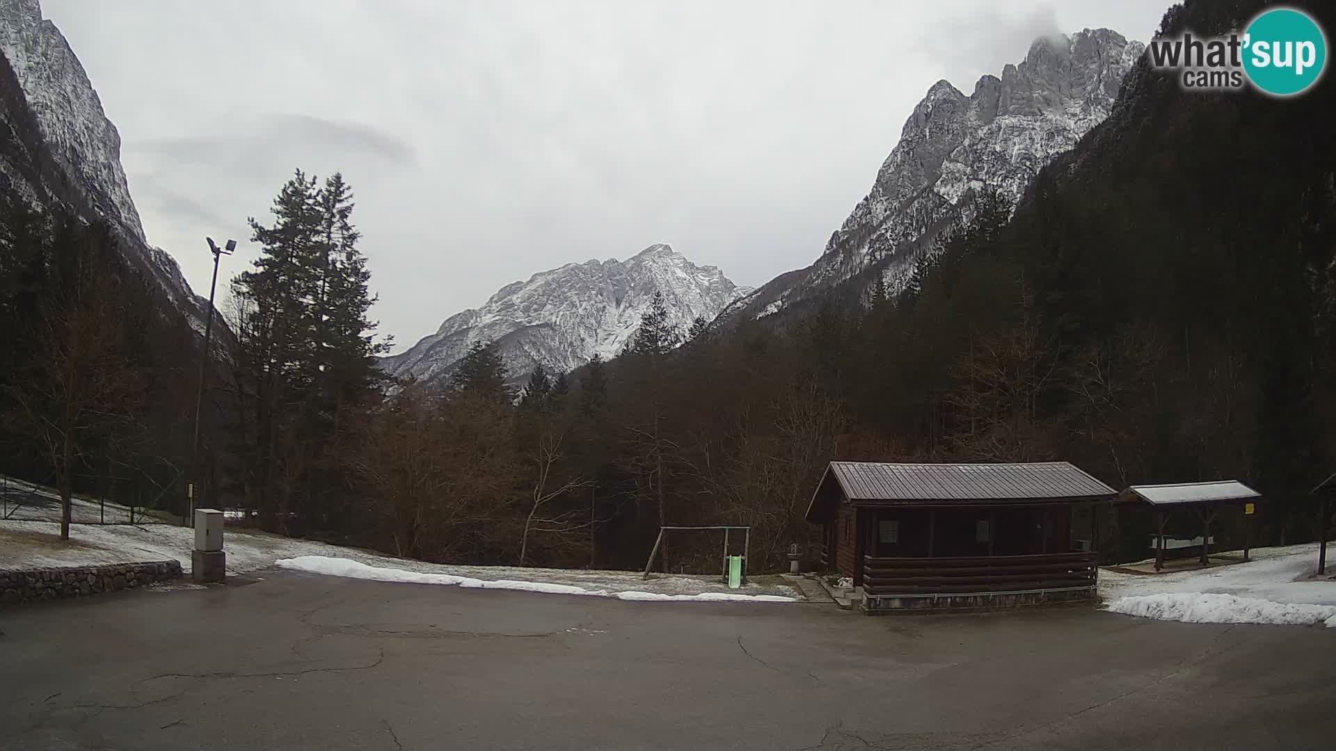 Log pod Mangartom Webcam – Blick auf Jerebica und Rombon – Bovec – Slowenien