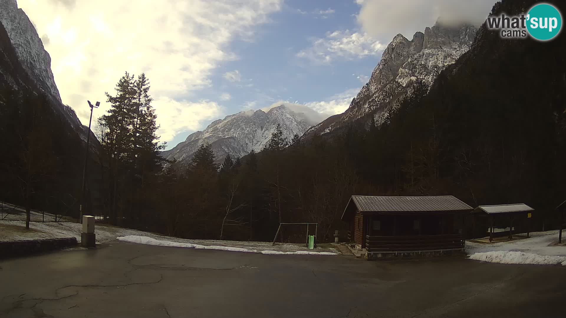 Log pod Mangartom webcam – View to Jerebica and Rombon – Bovec – Slovenia