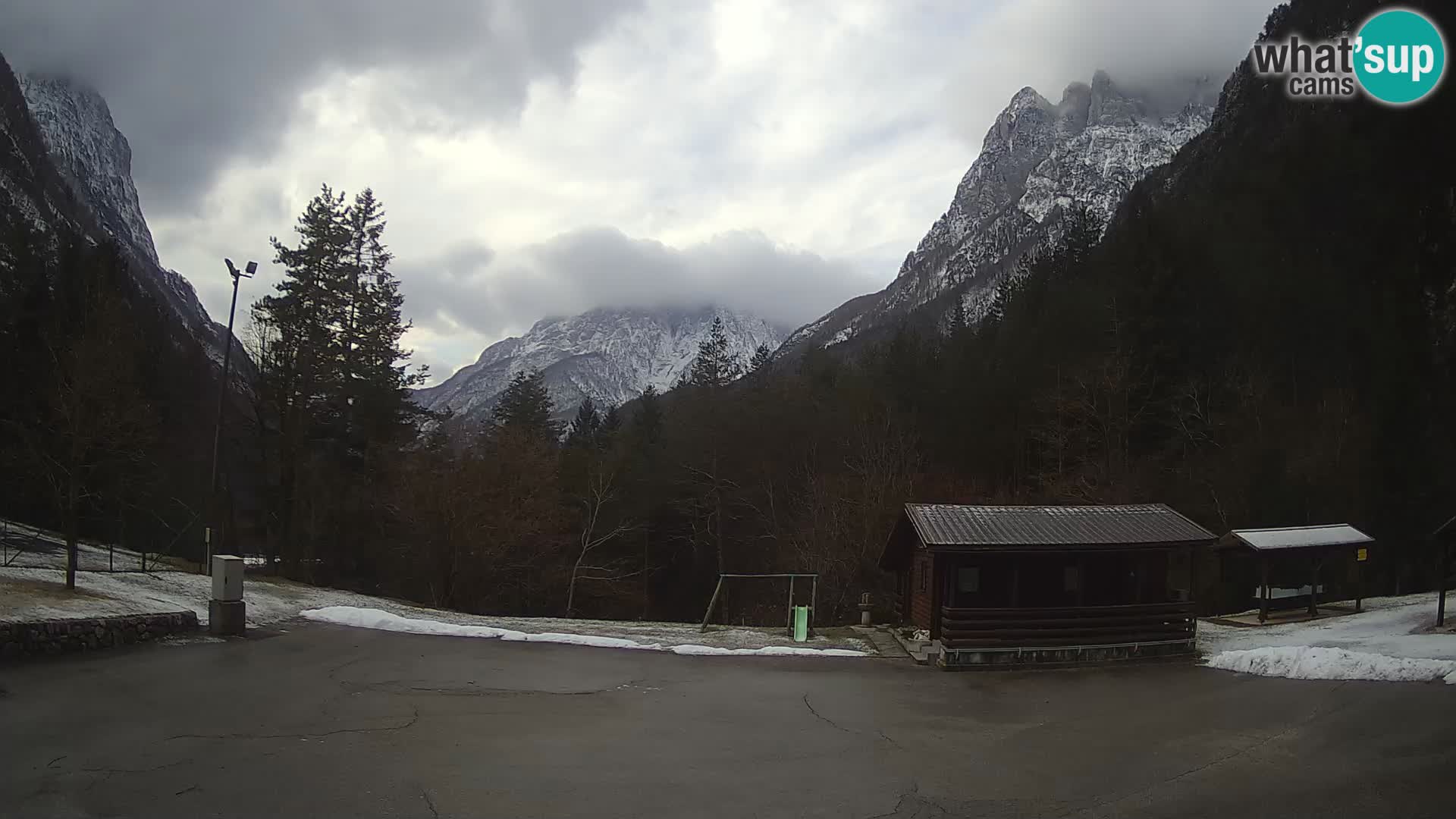 Log pod Mangartom webcam – View to Jerebica and Rombon – Bovec – Slovenia