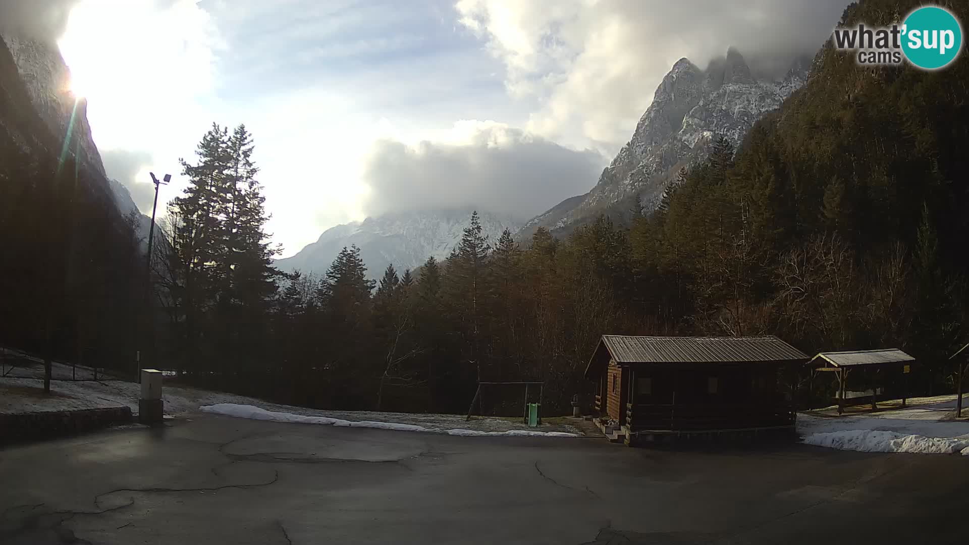 Log pod Mangartom Webcam – Blick auf Jerebica und Rombon – Bovec – Slowenien