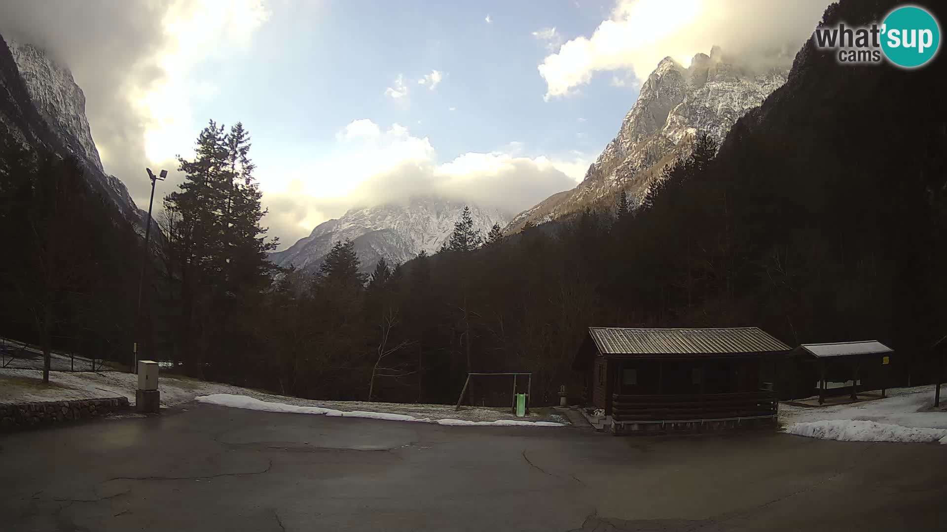 Log pod Mangartom webcam – View to Jerebica and Rombon – Bovec – Slovenia