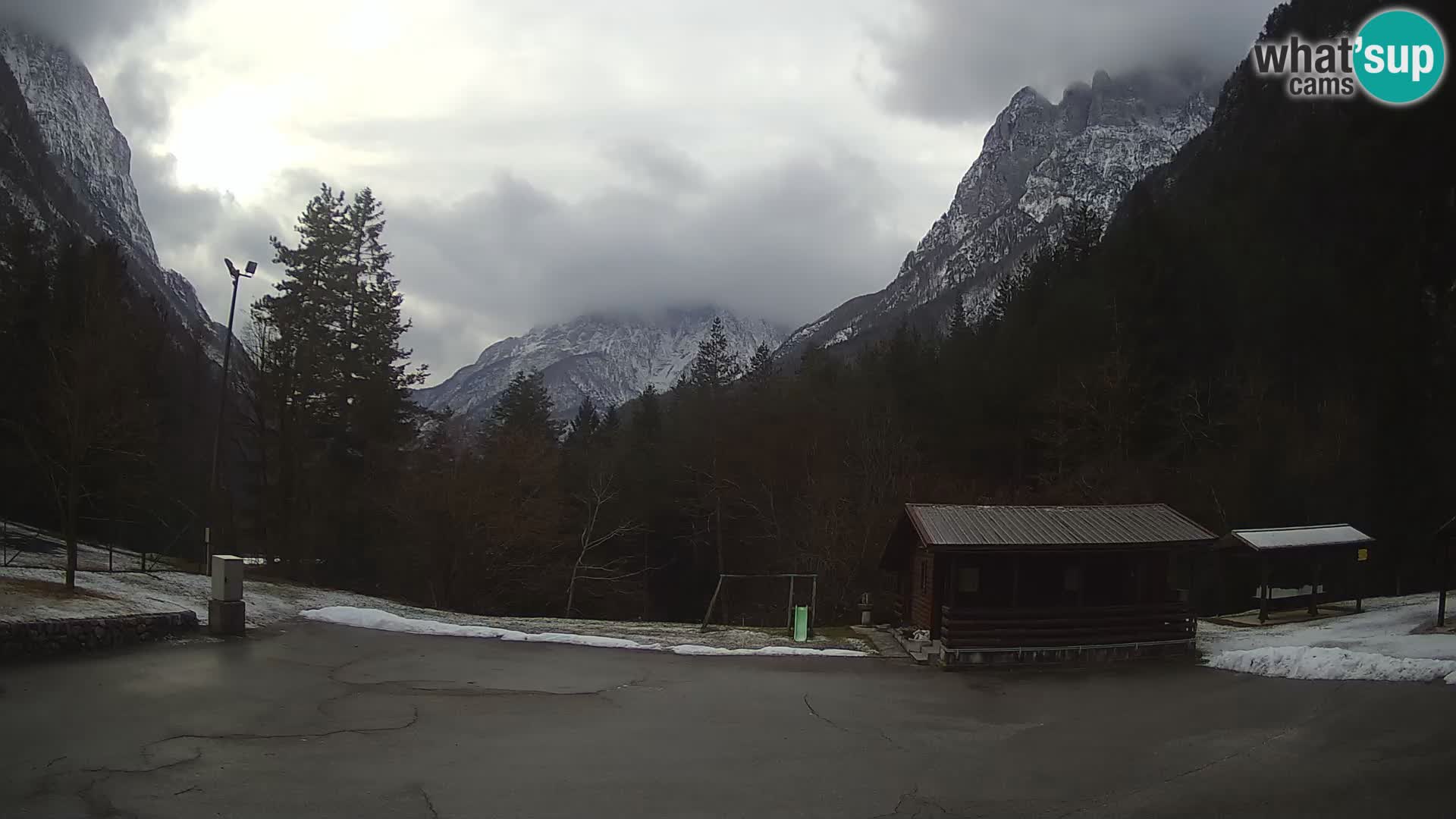 Log pod Mangartom Webcam – Blick auf Jerebica und Rombon – Bovec – Slowenien