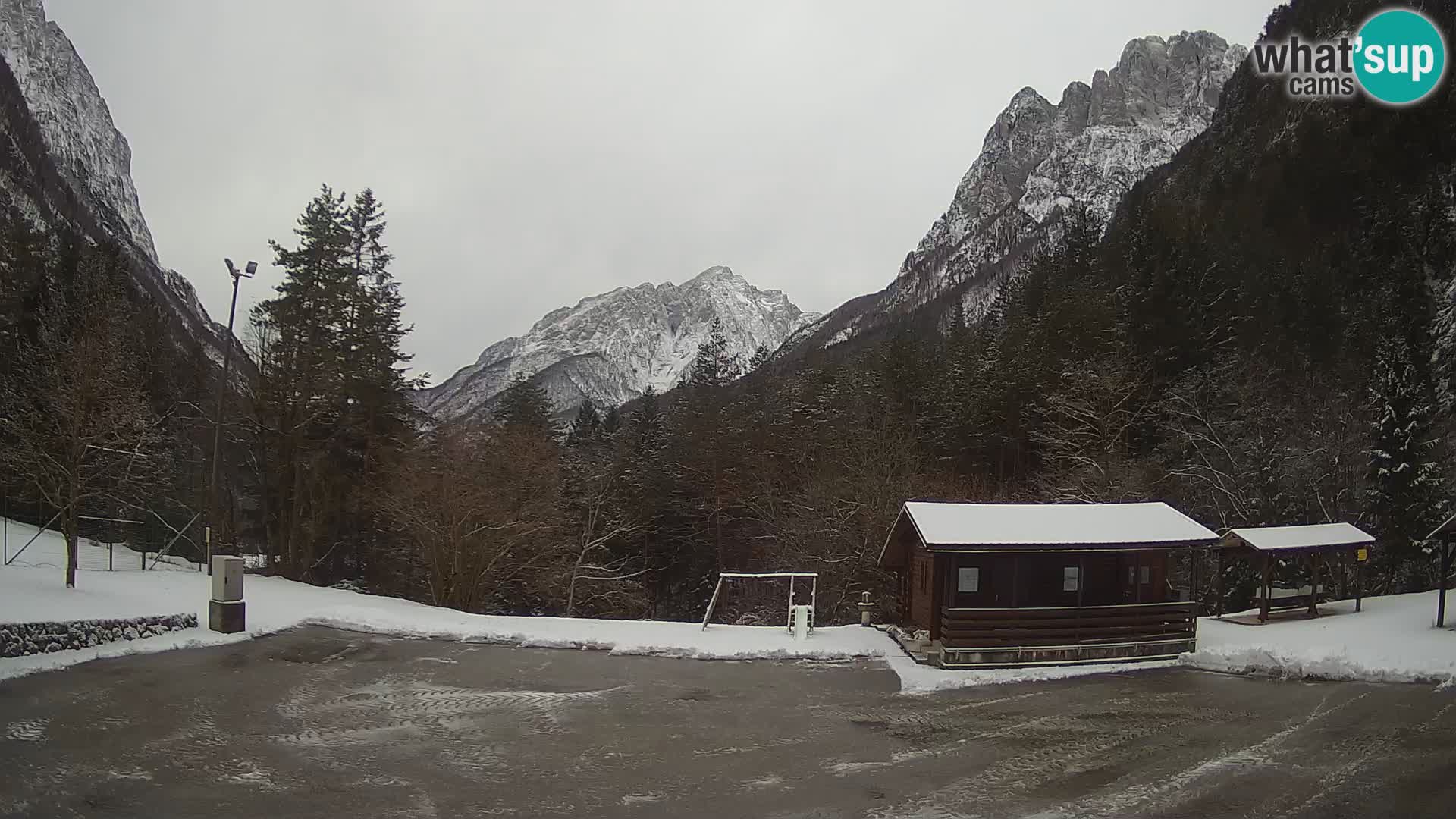 Log pod Mangartom webcam – View to Jerebica and Rombon – Bovec – Slovenia