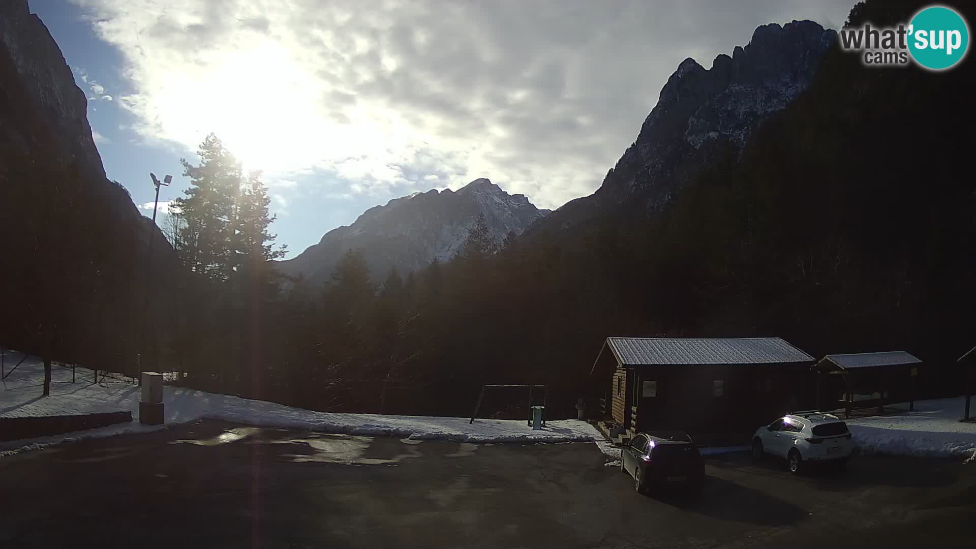 Log pod Mangartom Webcam – Blick auf Jerebica und Rombon – Bovec – Slowenien