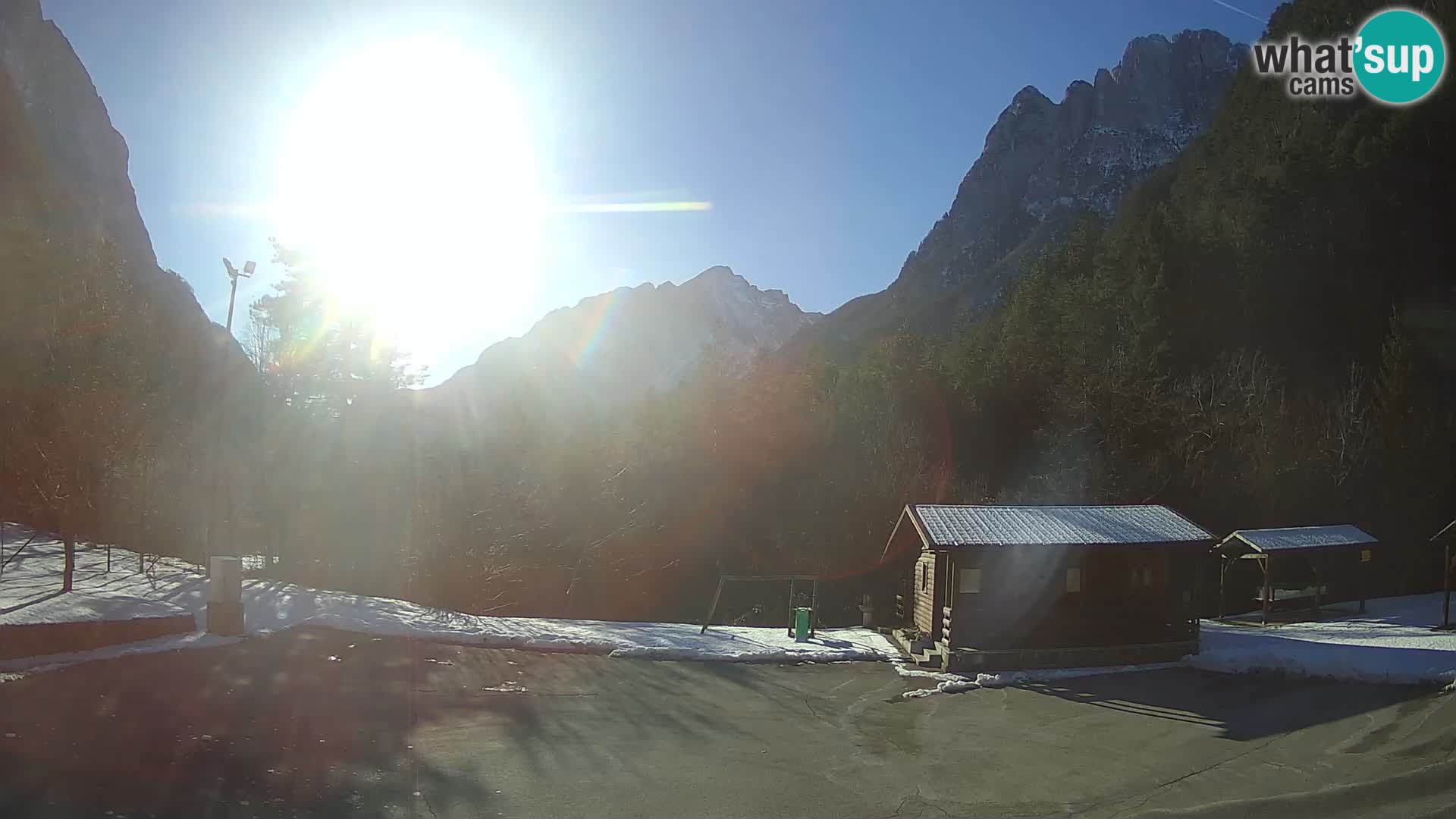 Log pod Mangartom webcam – View to Jerebica and Rombon – Bovec – Slovenia