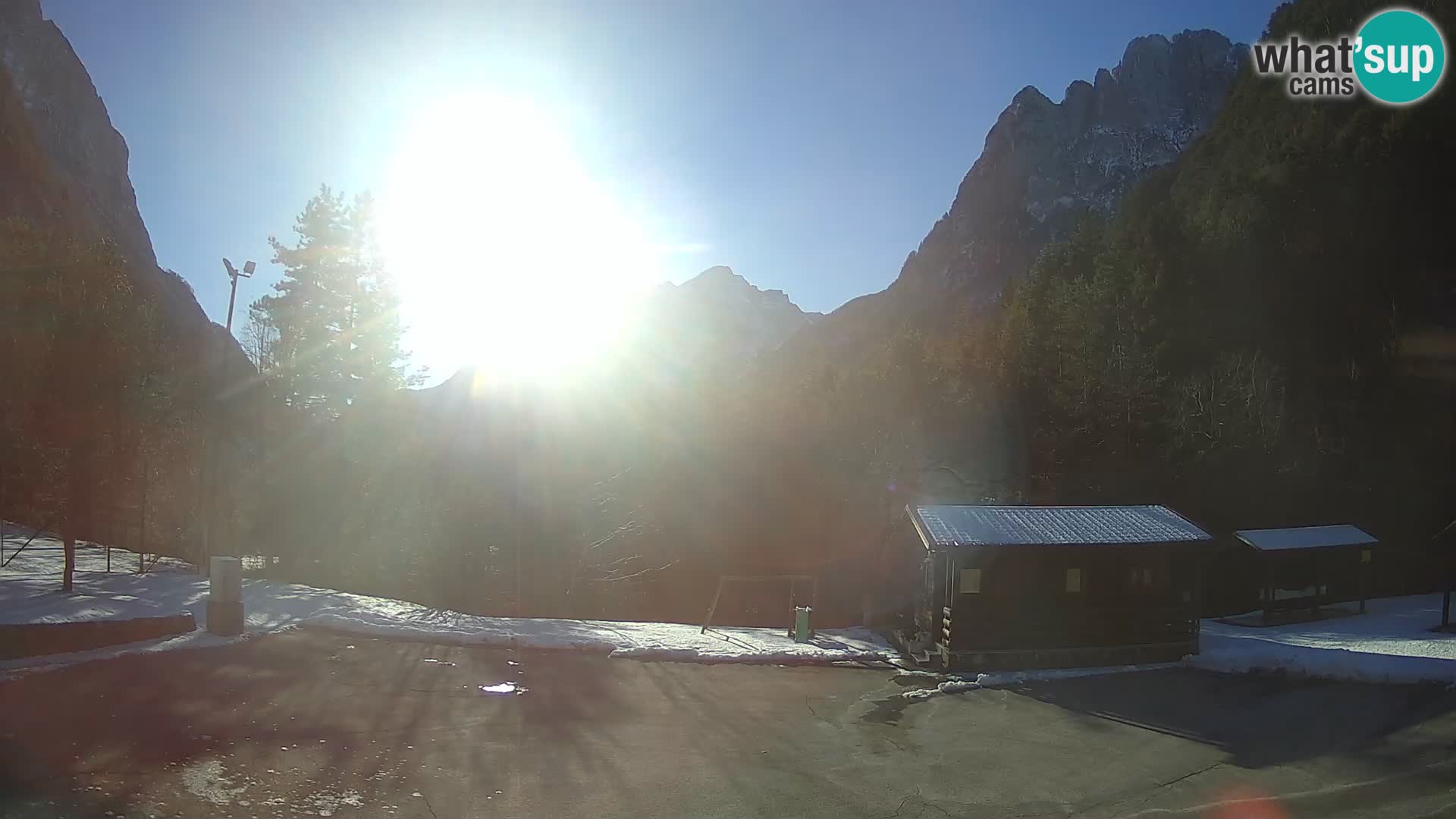 Log pod Mangartom Webcam – Blick auf Jerebica und Rombon – Bovec – Slowenien