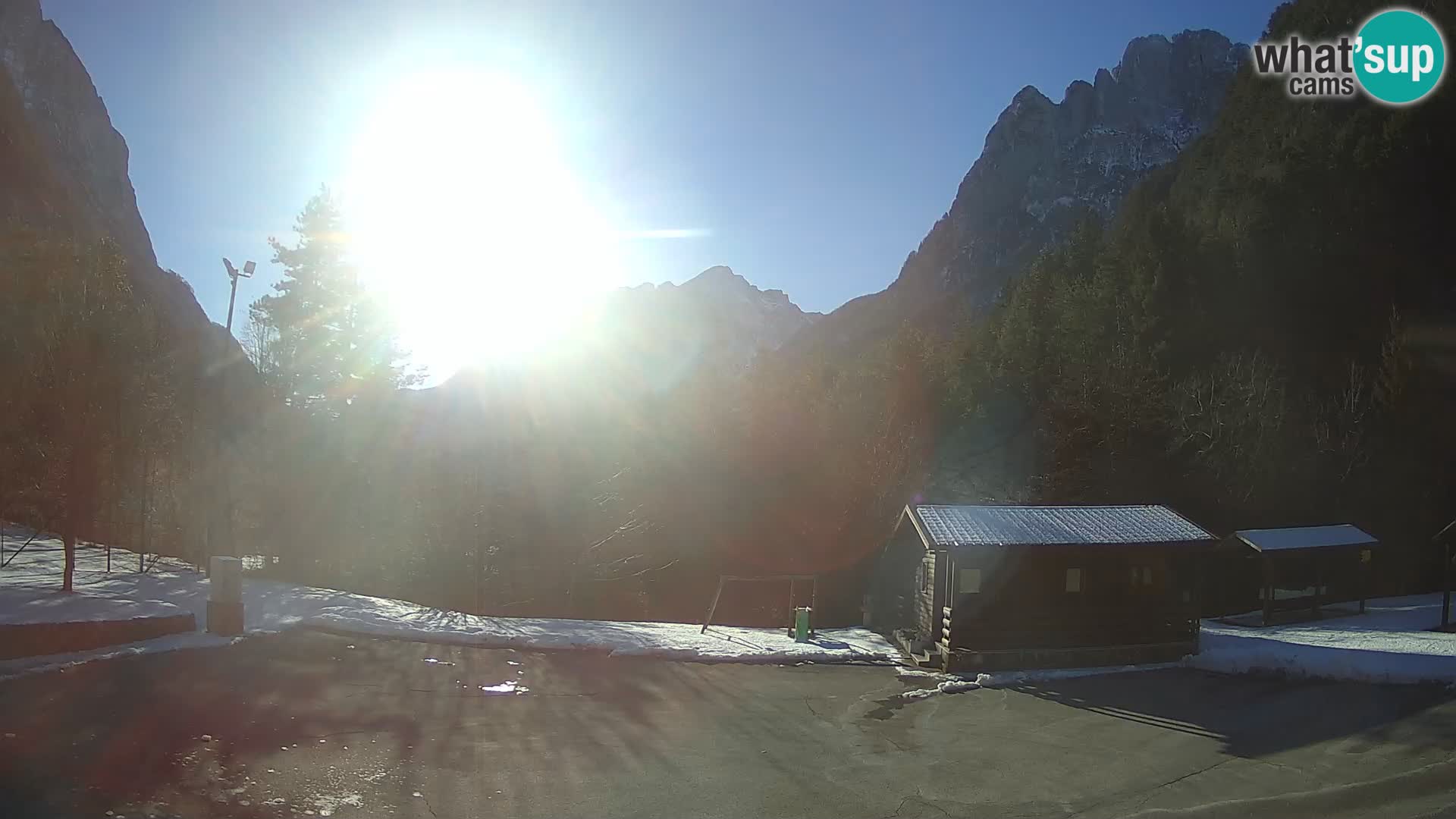 Log pod Mangartom webcam – View to Jerebica and Rombon – Bovec – Slovenia