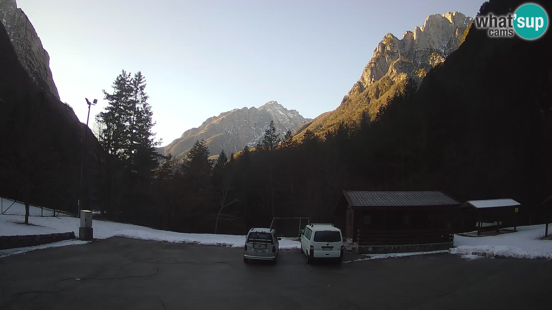 Log pod Mangartom webcam – View to Jerebica and Rombon – Bovec – Slovenia