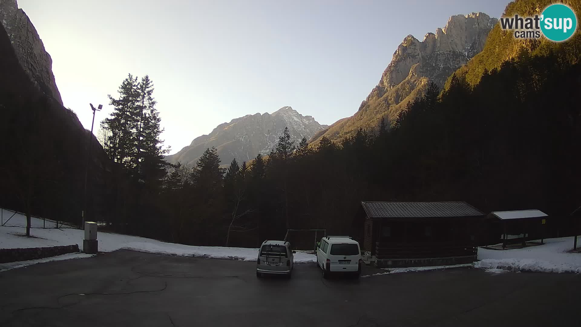 Log pod Mangartom Webcam – Blick auf Jerebica und Rombon – Bovec – Slowenien