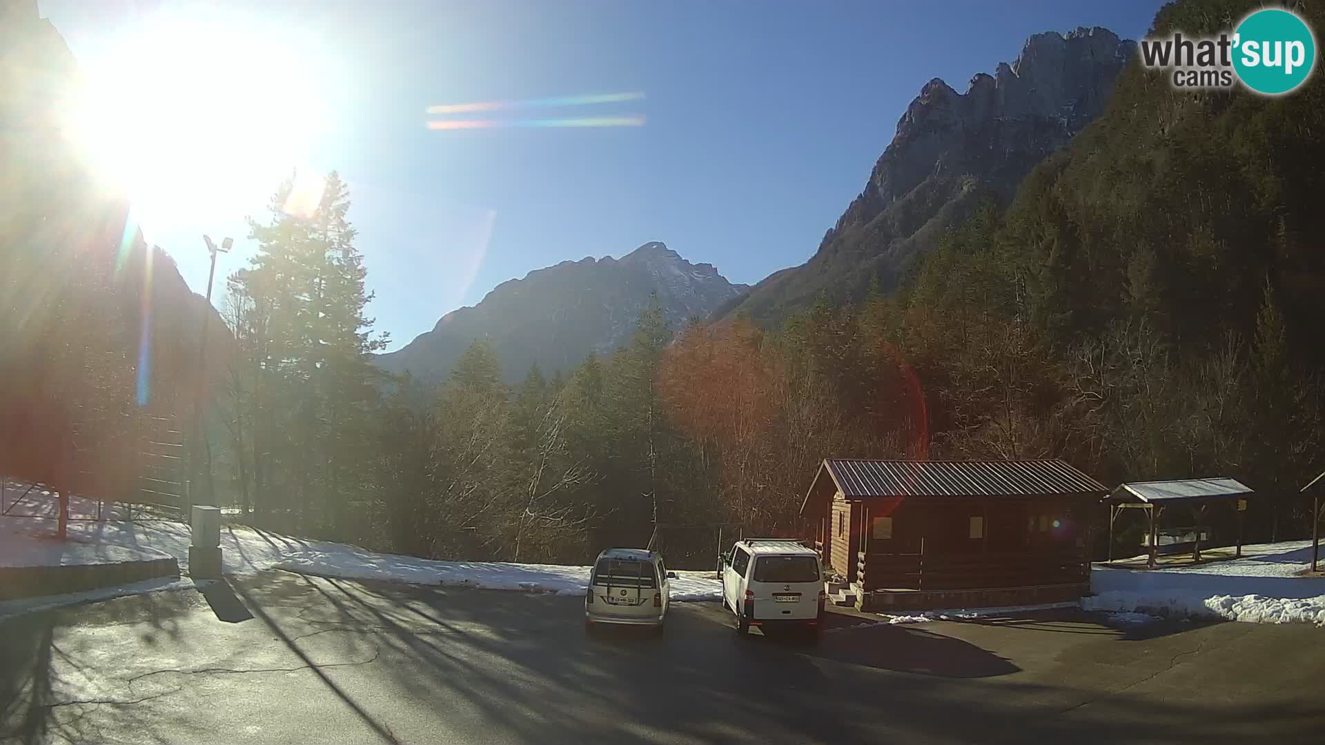 Log pod Mangartom Webcam – Blick auf Jerebica und Rombon – Bovec – Slowenien