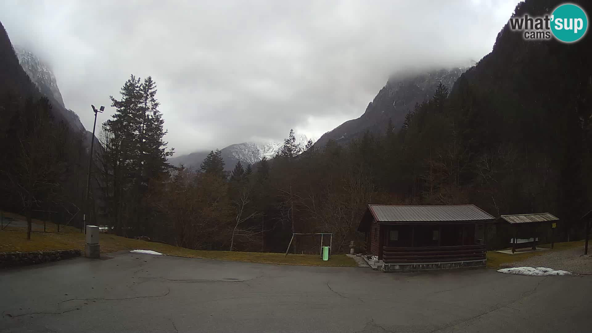 Log pod Mangartom Webcam – Blick auf Jerebica und Rombon – Bovec – Slowenien