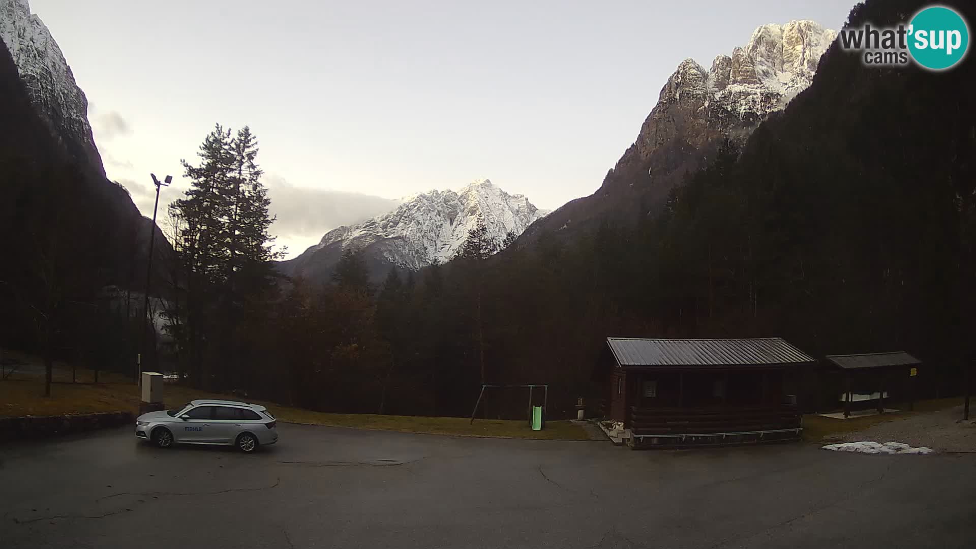 Log pod Mangartom webcam – View to Jerebica and Rombon – Bovec – Slovenia