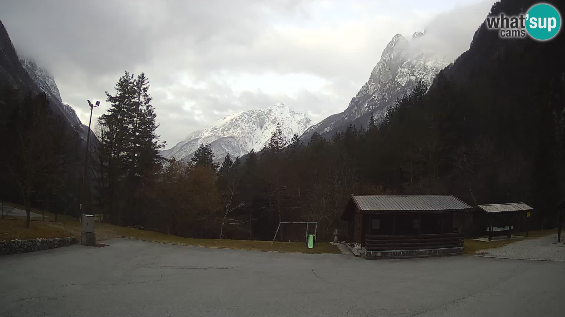 Log pod Mangartom webcam – View to Jerebica and Rombon – Bovec – Slovenia