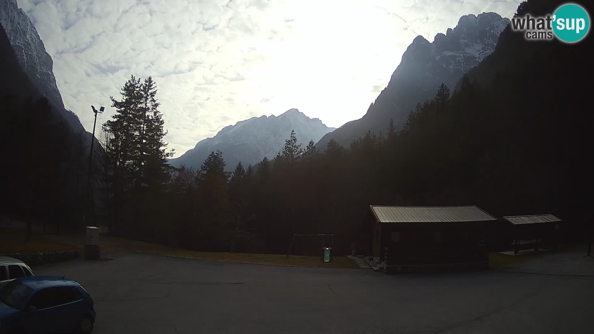 Log pod Mangartom Webcam – Blick auf Jerebica und Rombon – Bovec – Slowenien