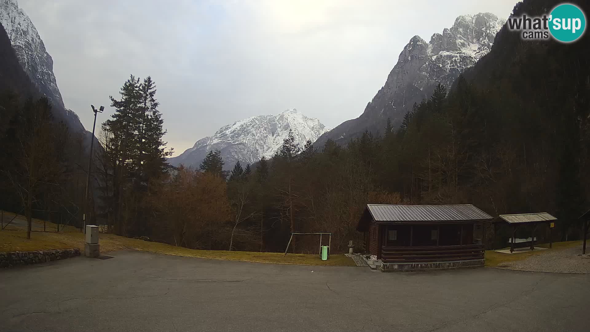 Log pod Mangartom Webcam – Blick auf Jerebica und Rombon – Bovec – Slowenien