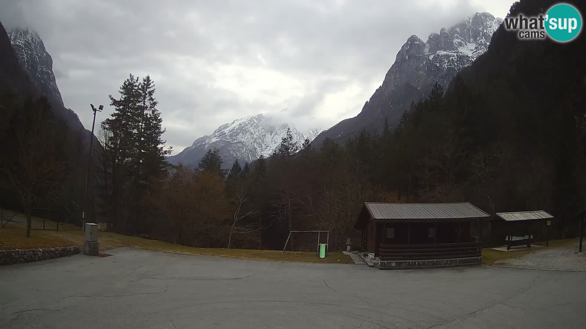 Log pod Mangartom Webcam – Blick auf Jerebica und Rombon – Bovec – Slowenien