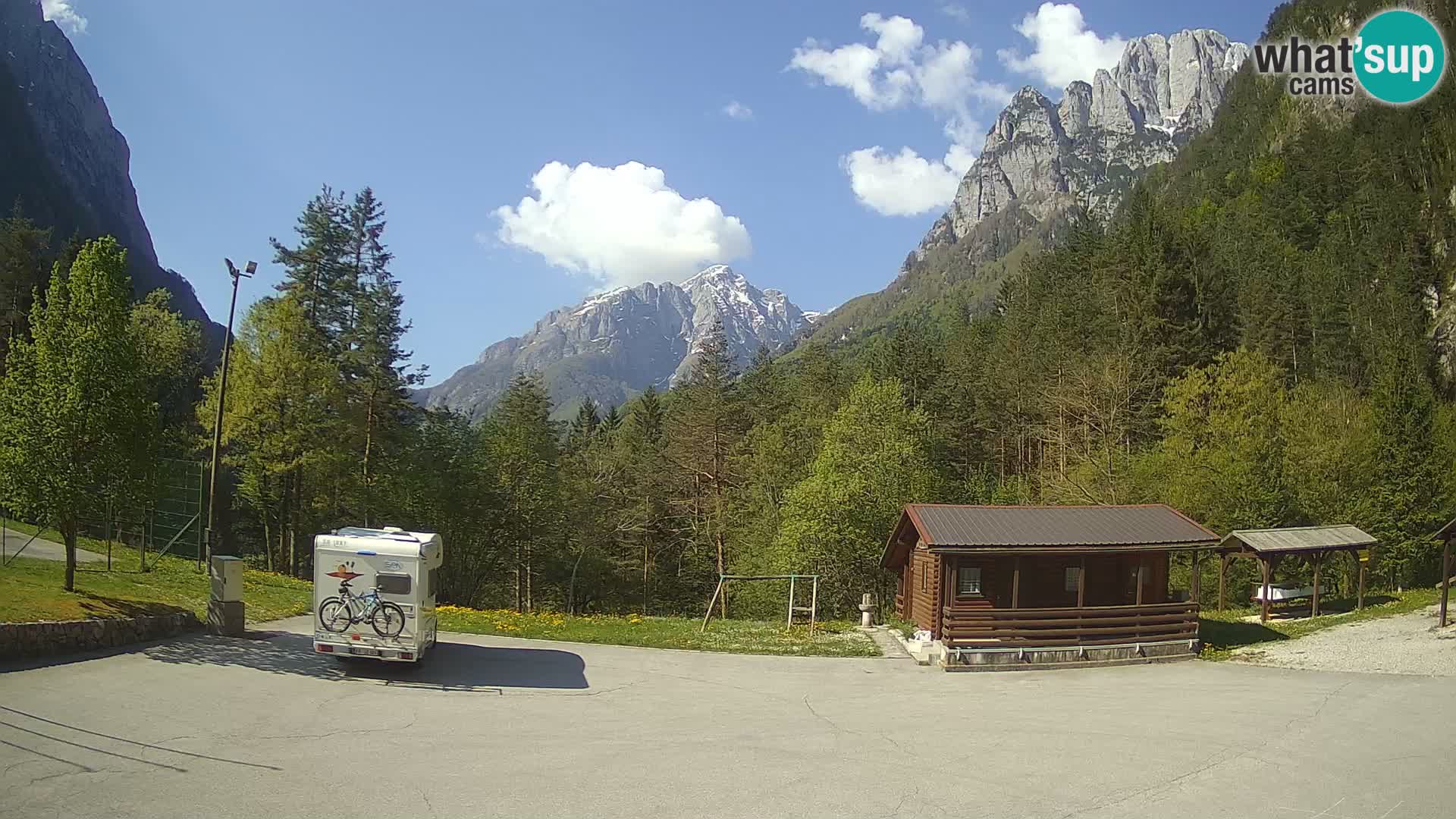 Log pod Mangartom webcam – View to Jerebica and Rombon – Bovec – Slovenia