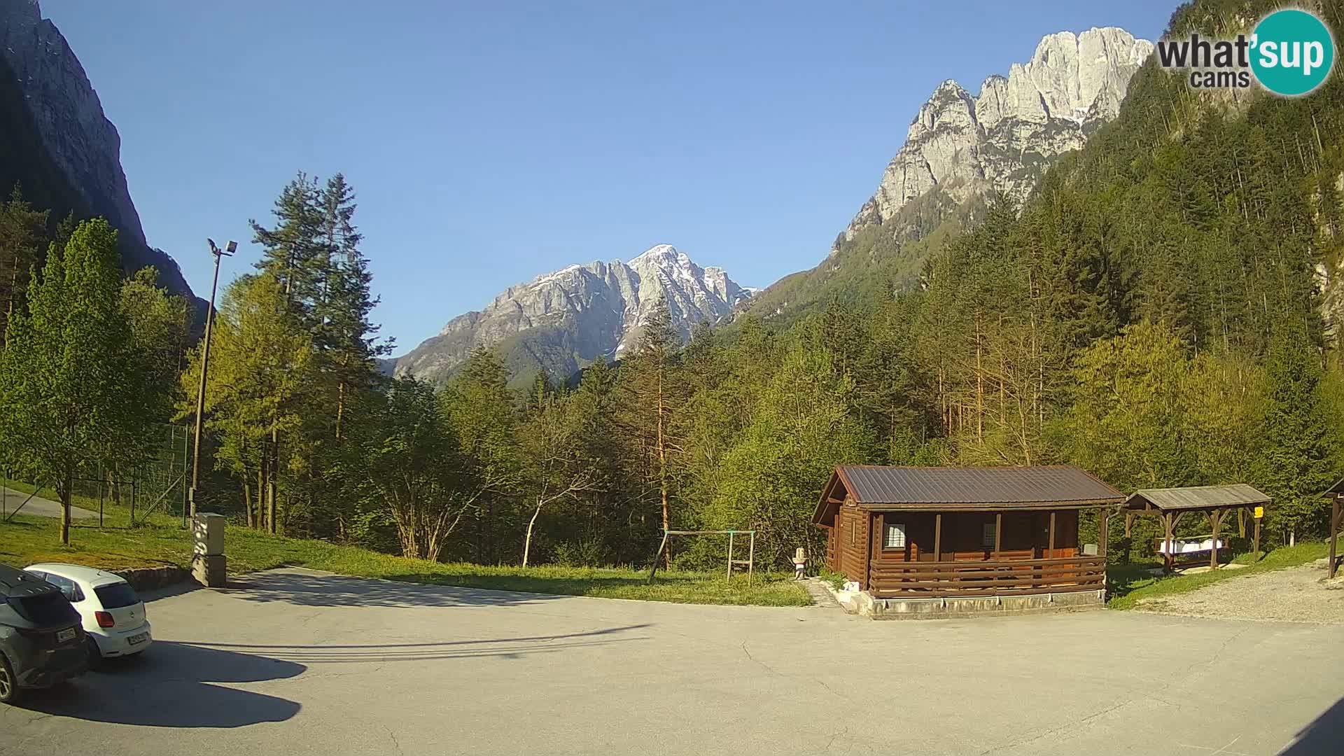 Log pod Mangartom webcam – View to Jerebica and Rombon – Bovec – Slovenia