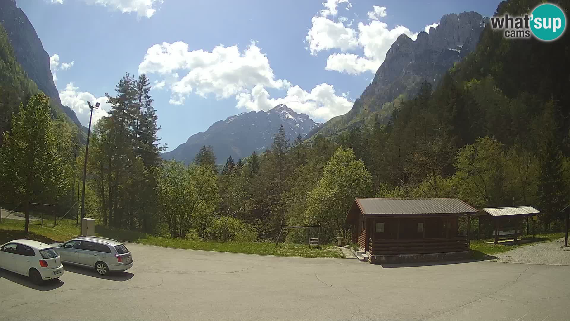 Log pod Mangartom webcam – View to Jerebica and Rombon – Bovec – Slovenia