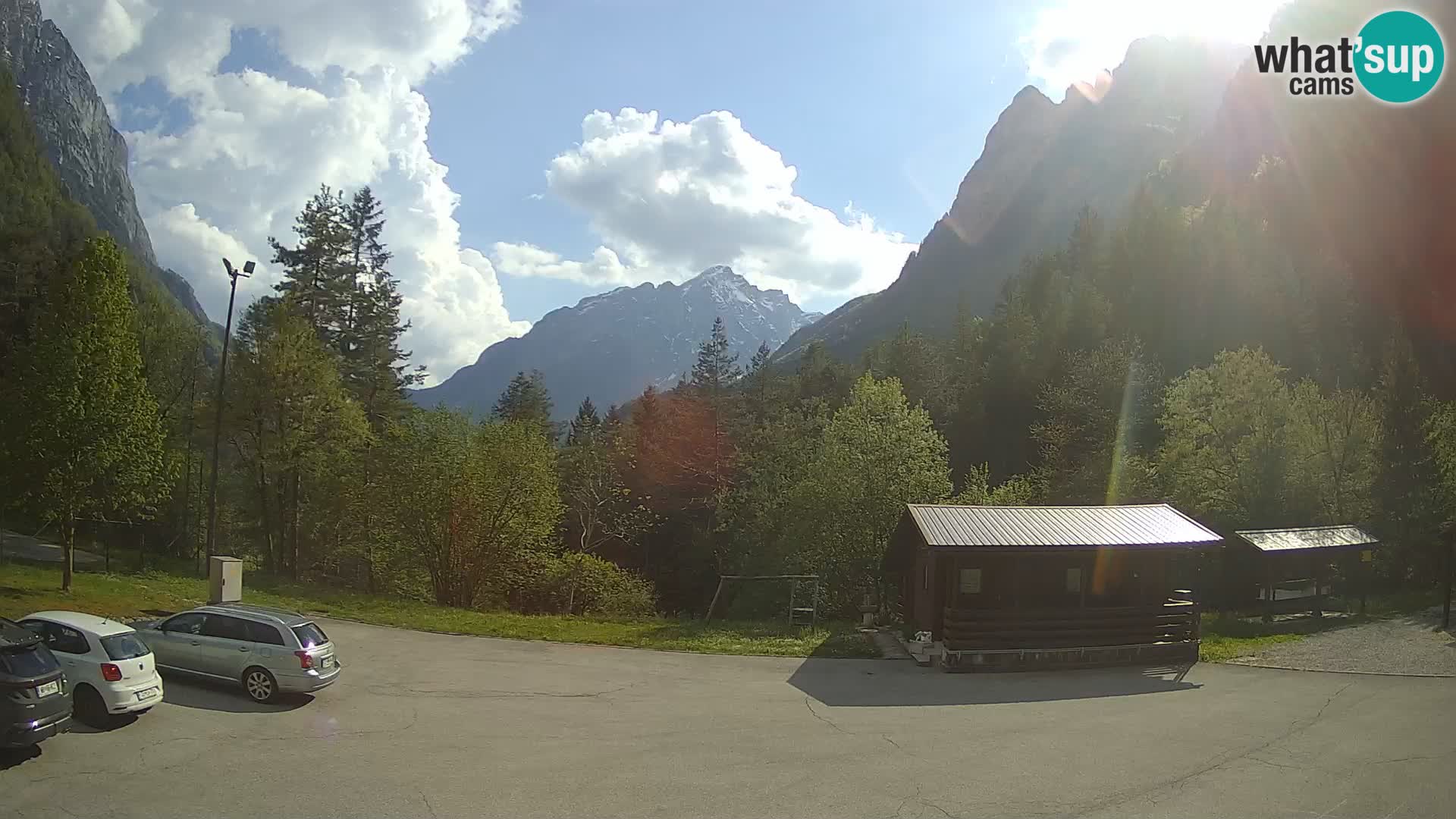 Log pod Mangartom Webcam – Blick auf Jerebica und Rombon – Bovec – Slowenien