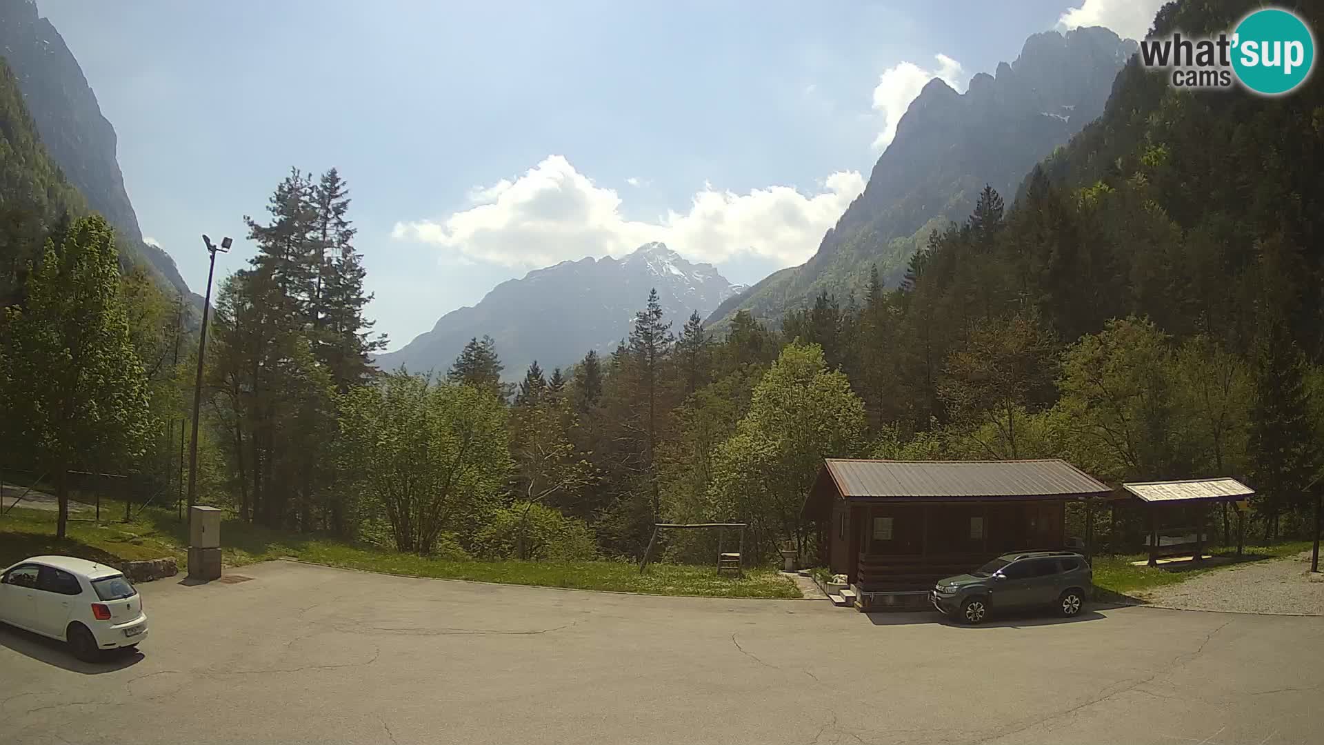 Log pod Mangartom webcam – View to Jerebica and Rombon – Bovec – Slovenia