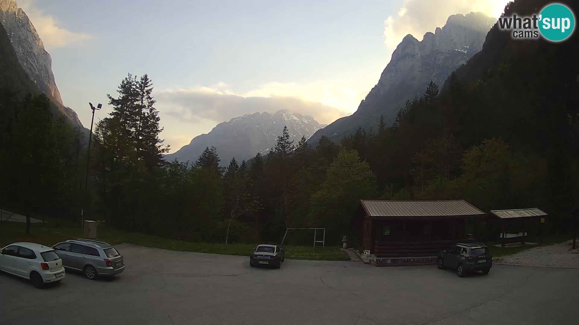 Log pod Mangartom webcam – View to Jerebica and Rombon – Bovec – Slovenia