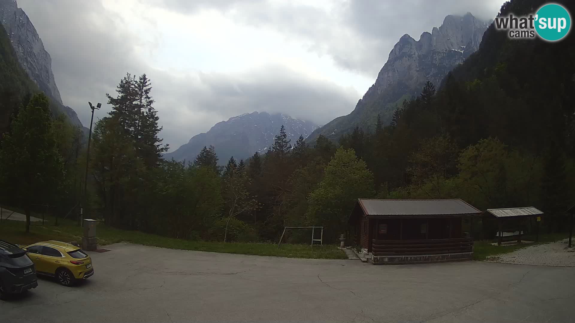 Log pod Mangartom webcam – View to Jerebica and Rombon – Bovec – Slovenia