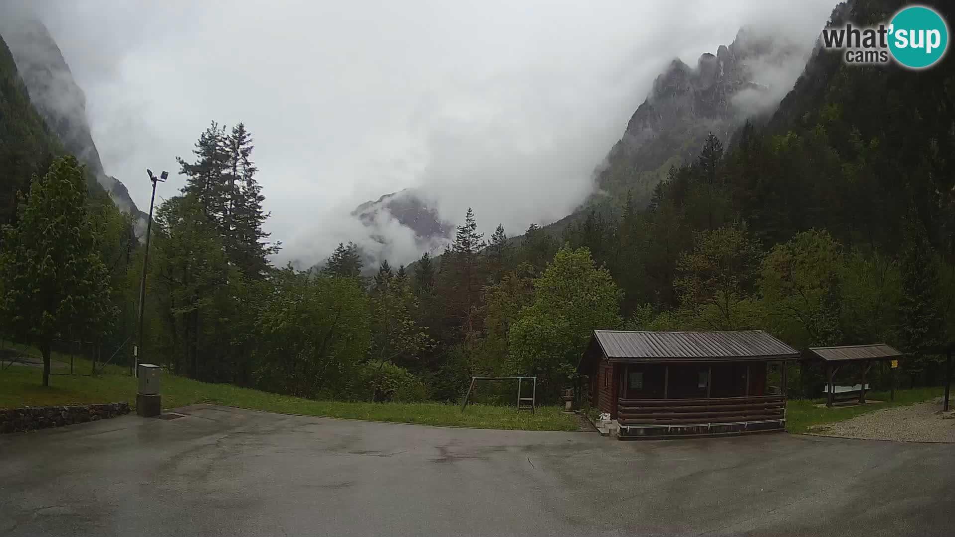 Log pod Mangartom webcam – View to Jerebica and Rombon – Bovec – Slovenia