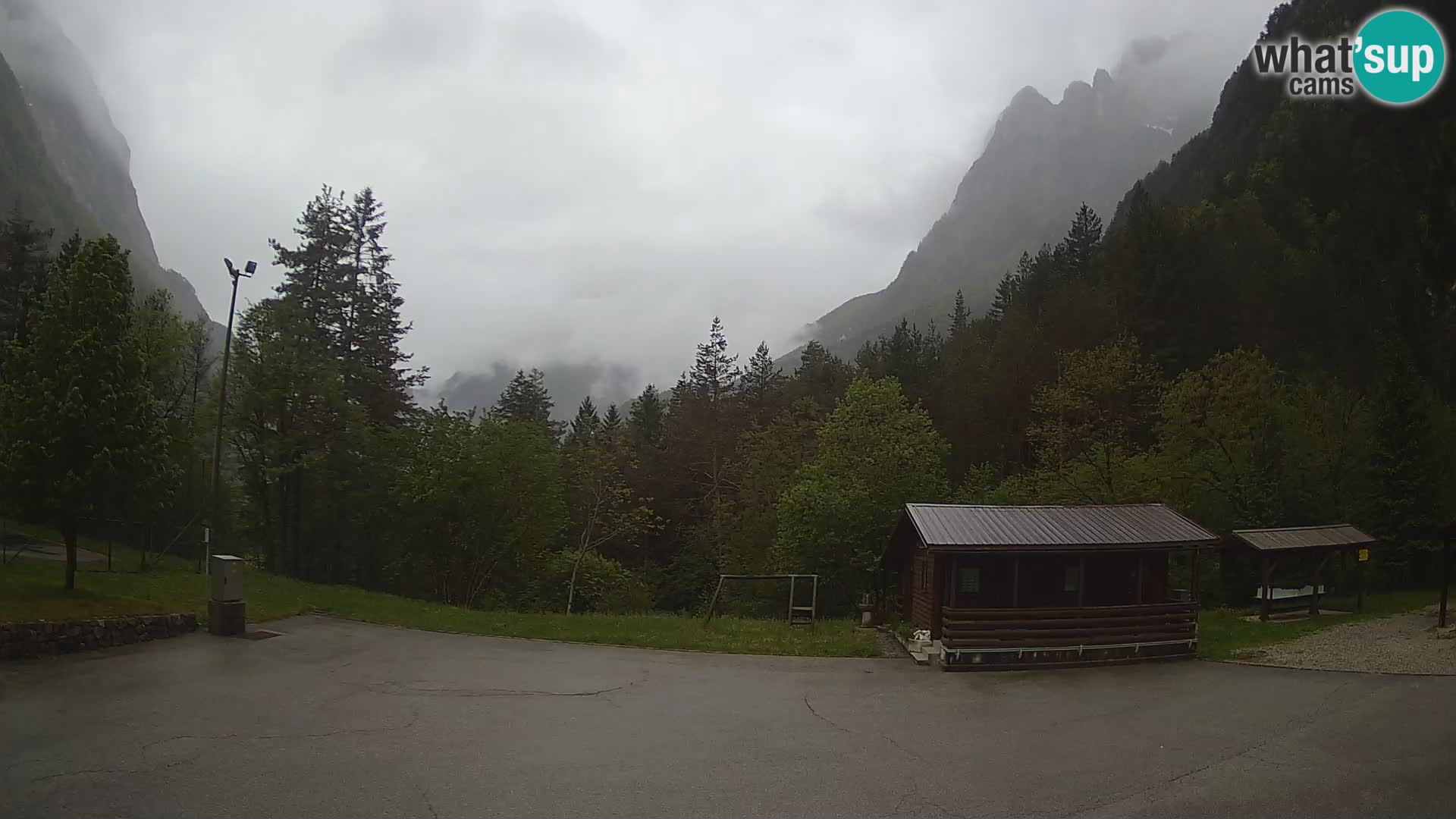 Log pod Mangartom webcam – View to Jerebica and Rombon – Bovec – Slovenia