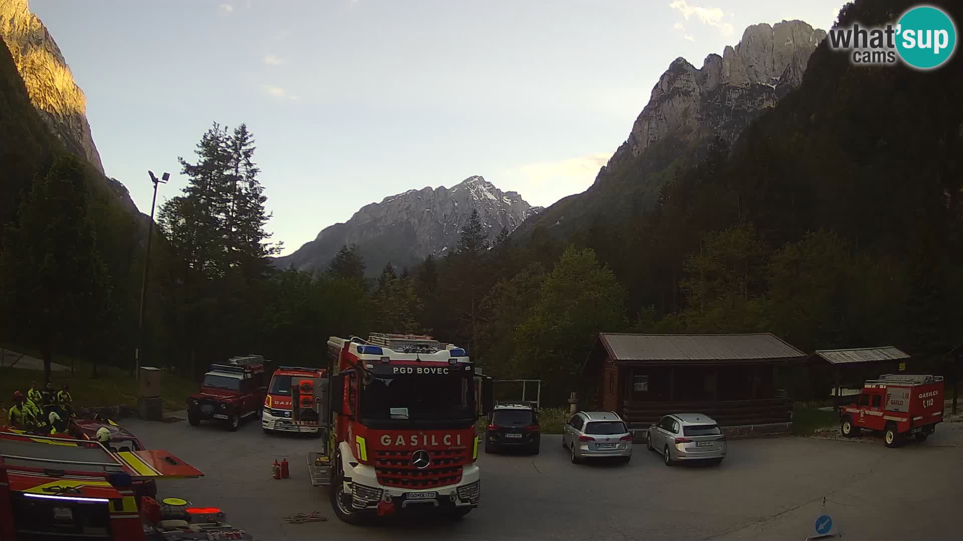 Log pod Mangartom Webcam – Blick auf Jerebica und Rombon – Bovec – Slowenien