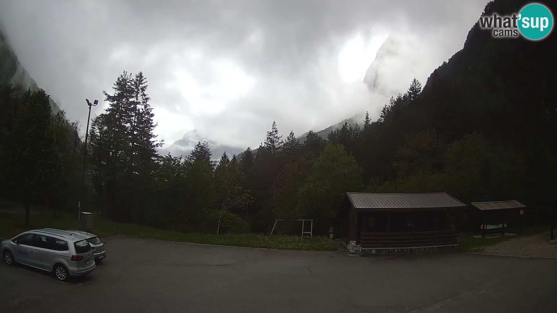 Log pod Mangartom webcam – View to Jerebica and Rombon – Bovec – Slovenia