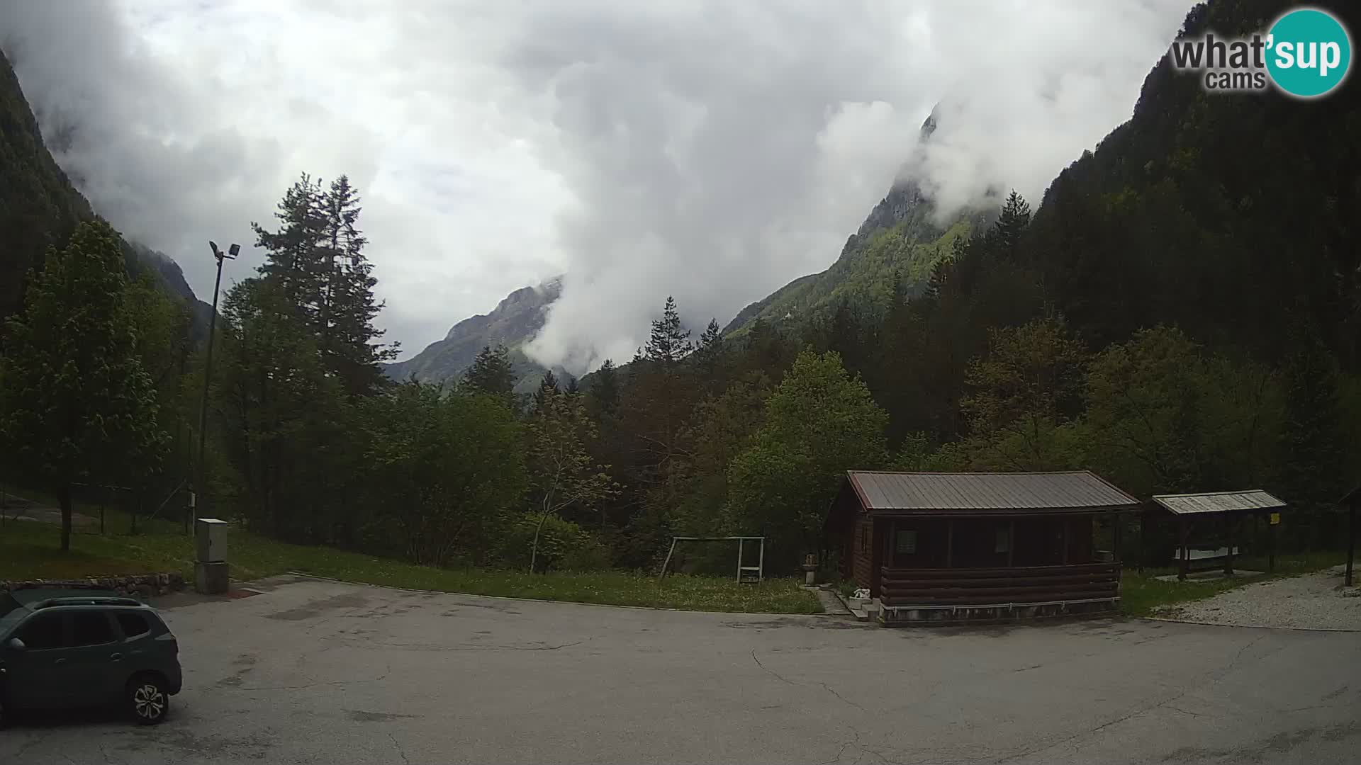 Log pod Mangartom webcam – View to Jerebica and Rombon – Bovec – Slovenia