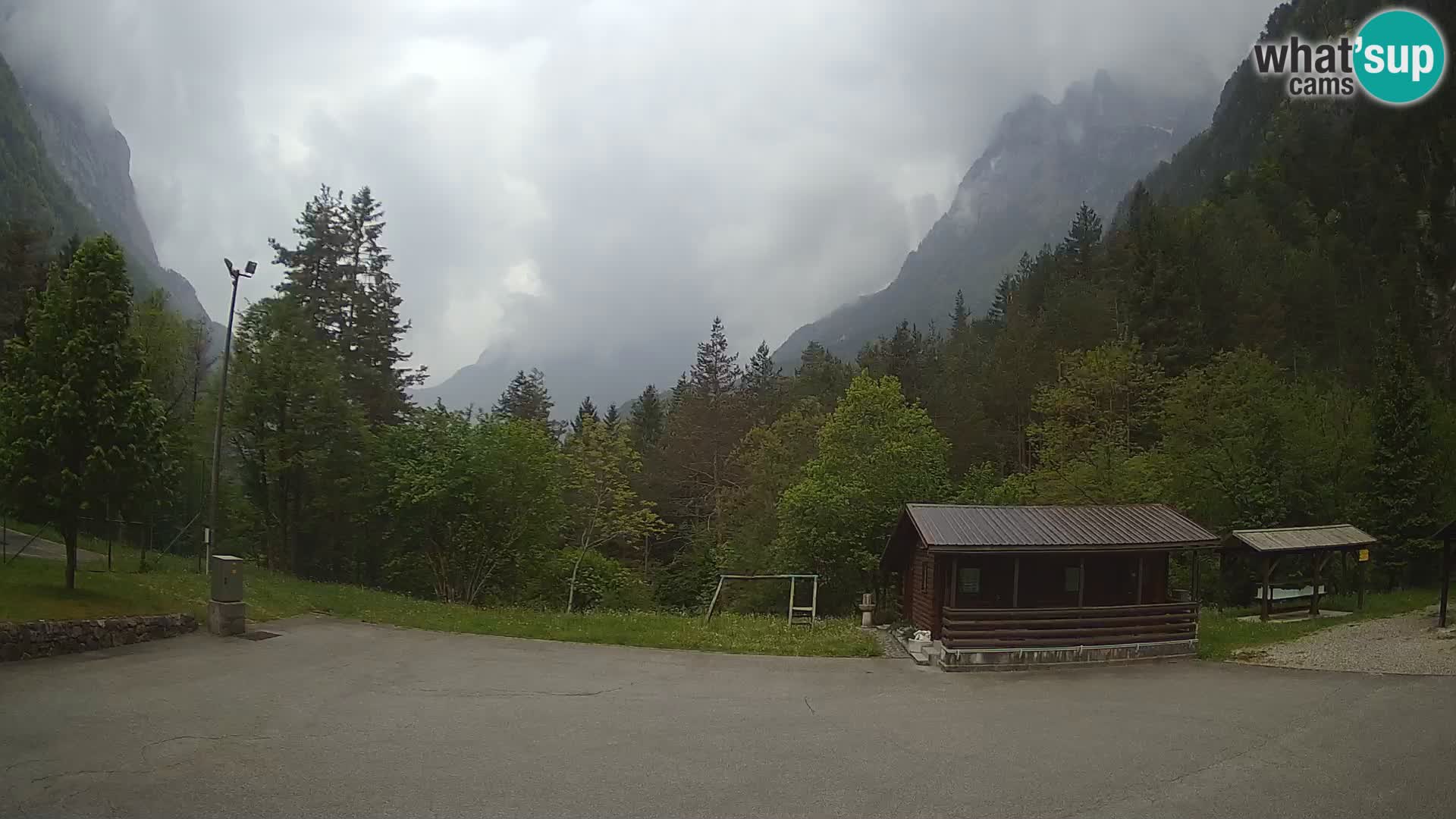 Log pod Mangartom webcam – View to Jerebica and Rombon – Bovec – Slovenia