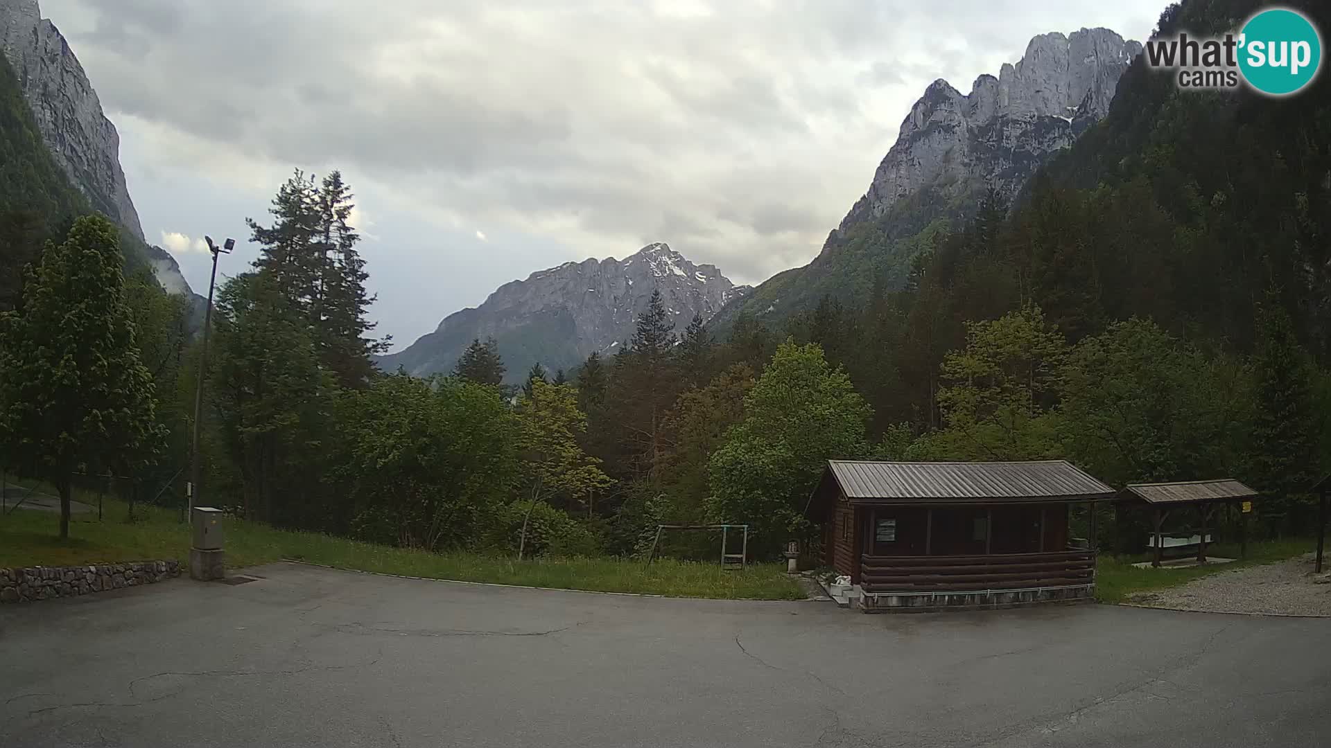 Log pod Mangartom webcam – View to Jerebica and Rombon – Bovec – Slovenia