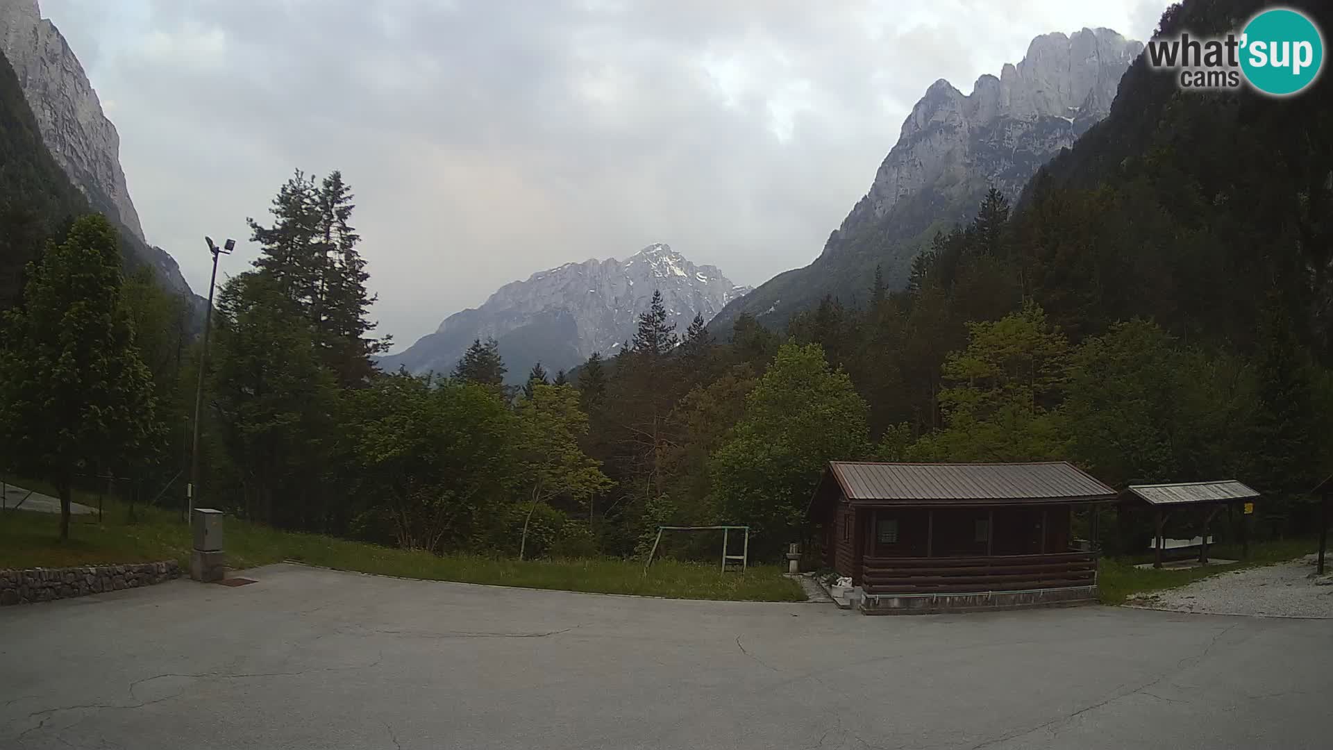Log pod Mangartom Webcam – Blick auf Jerebica und Rombon – Bovec – Slowenien