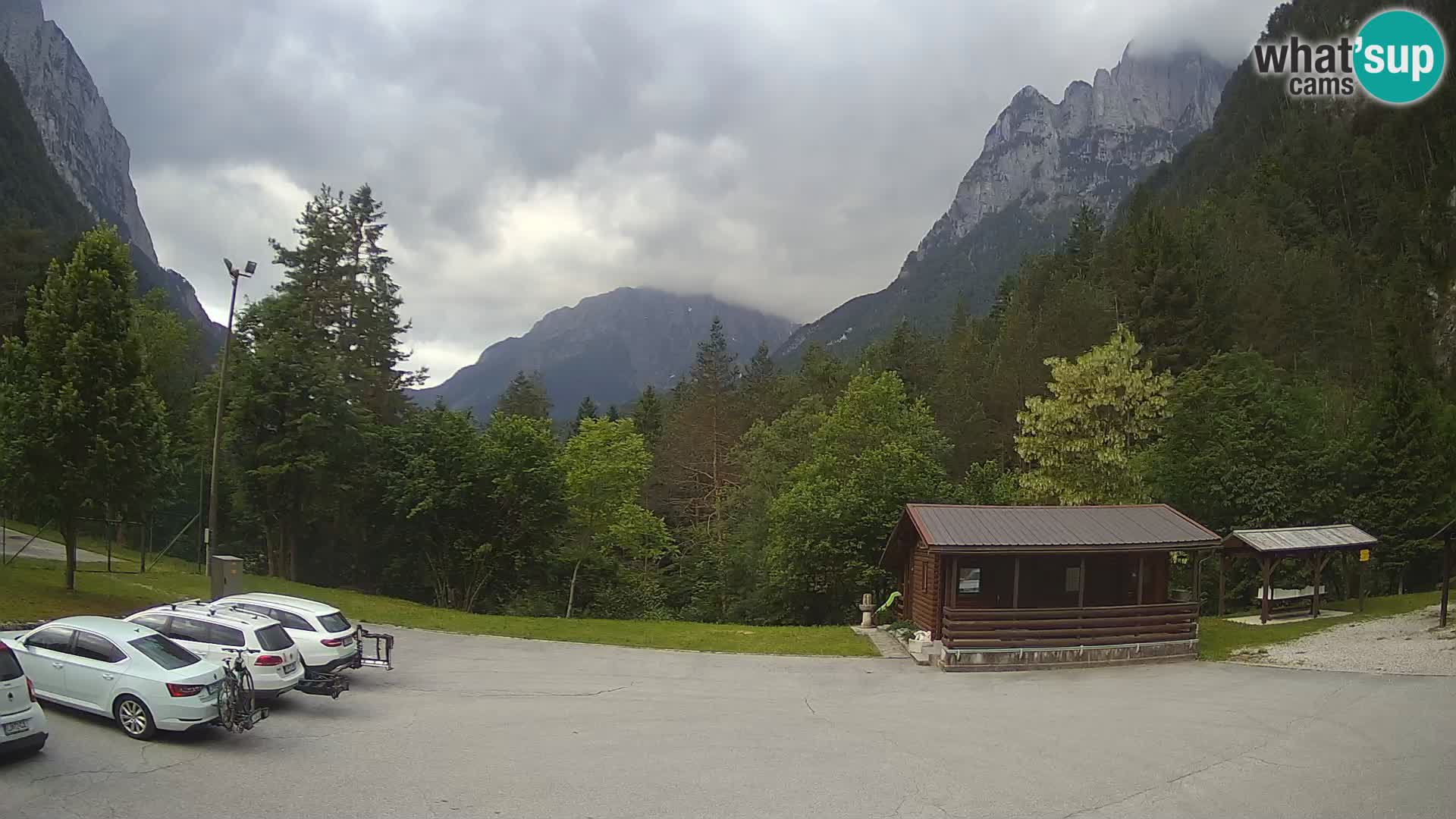 Log pod Mangartom webcam – View to Jerebica and Rombon – Bovec – Slovenia