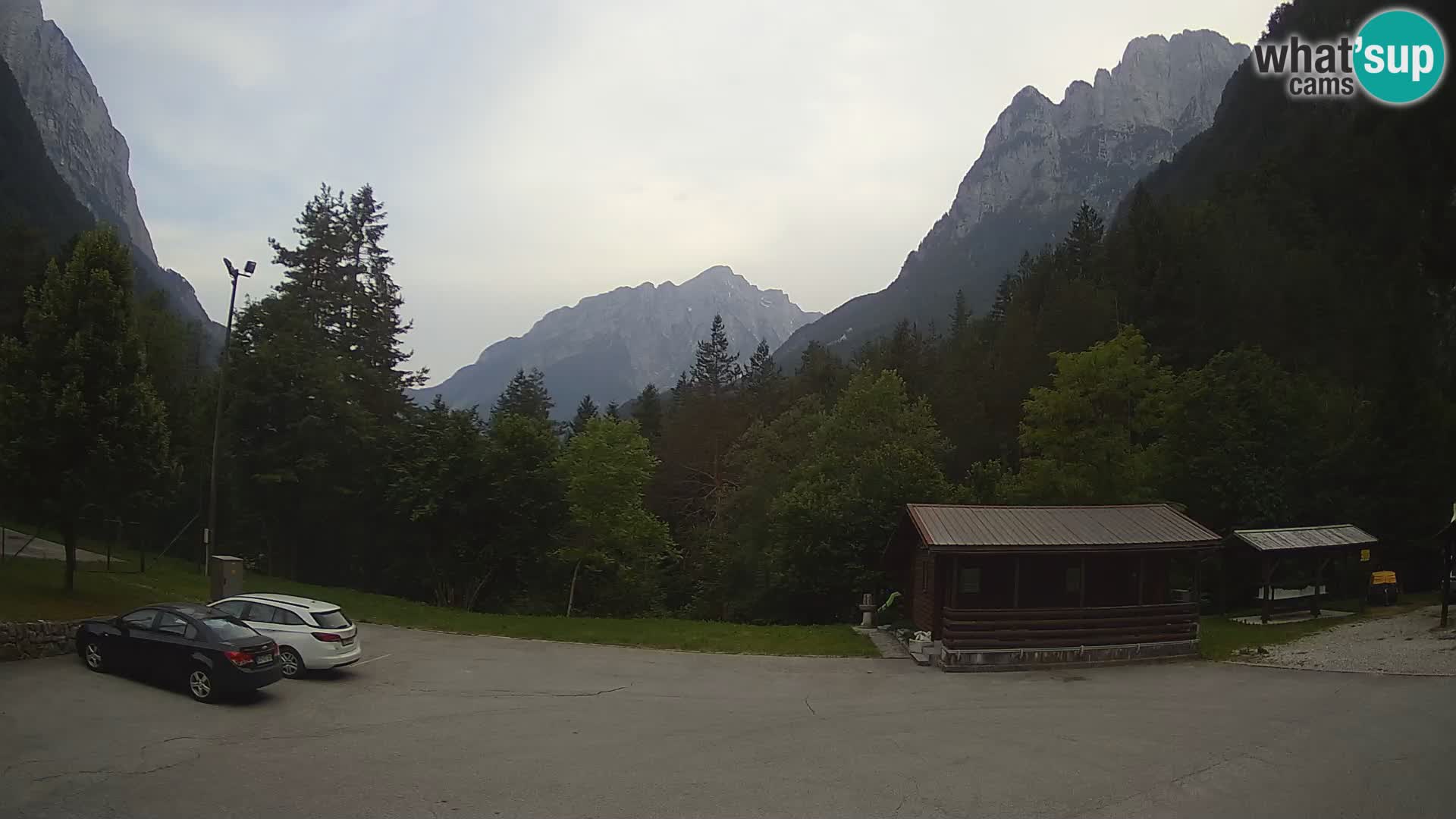 Log pod Mangartom webcam – View to Jerebica and Rombon – Bovec – Slovenia