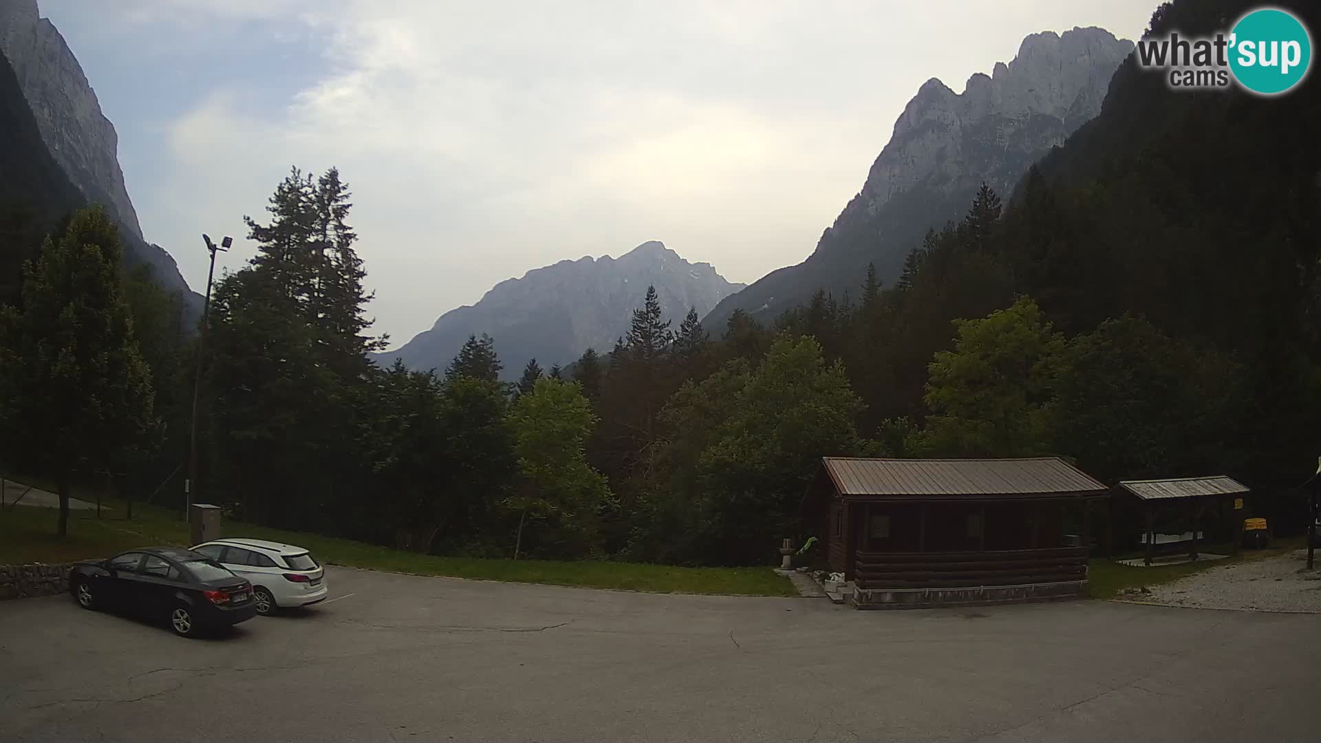 Log pod Mangartom webcam – View to Jerebica and Rombon – Bovec – Slovenia