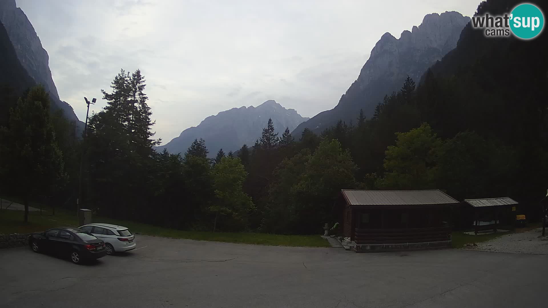 Log pod Mangartom webcam – View to Jerebica and Rombon – Bovec – Slovenia