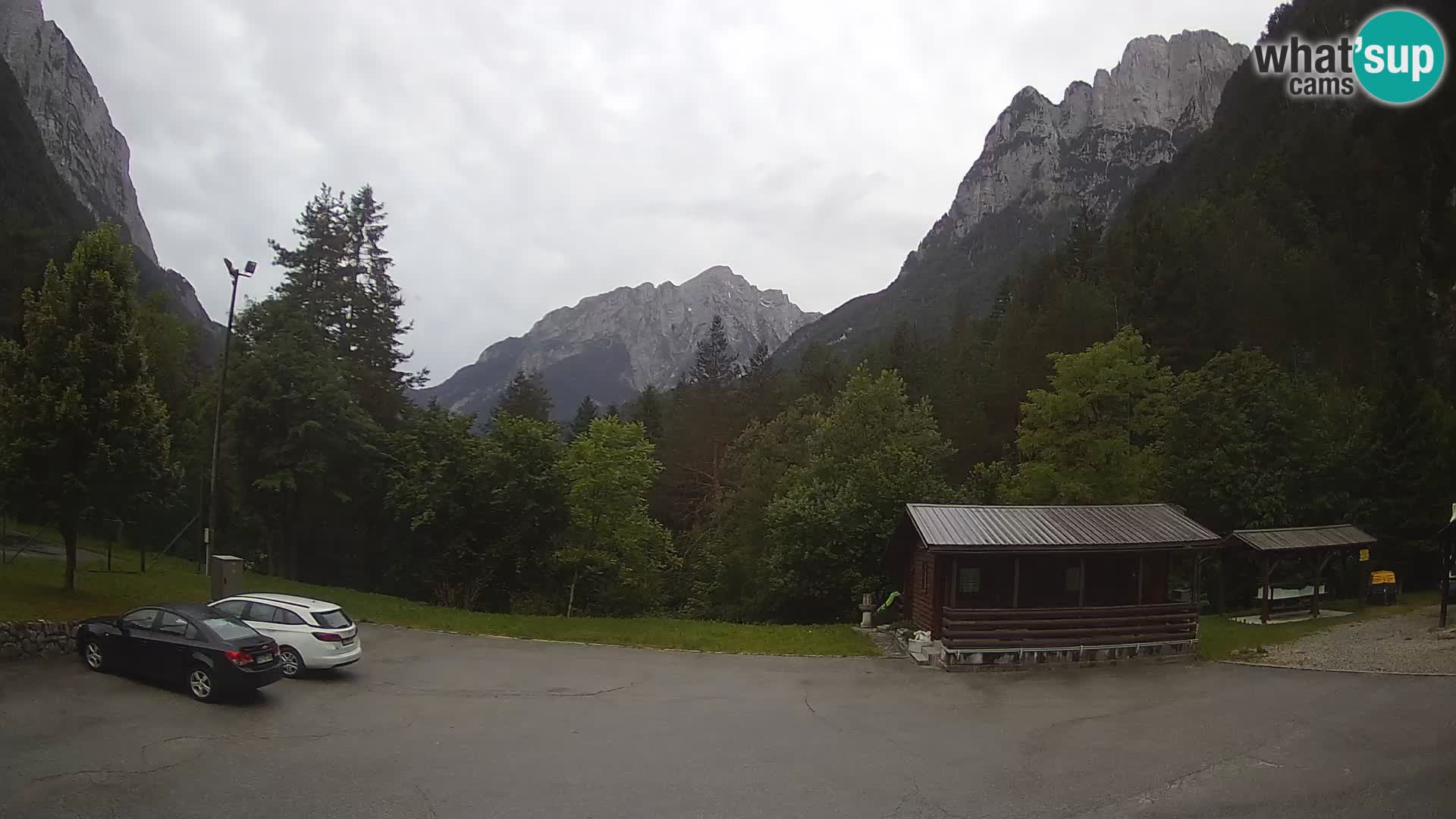 Log pod Mangartom webcam – View to Jerebica and Rombon – Bovec – Slovenia