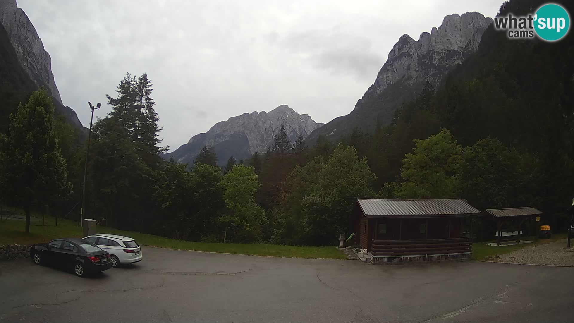 Log pod Mangartom Webcam – Blick auf Jerebica und Rombon – Bovec – Slowenien