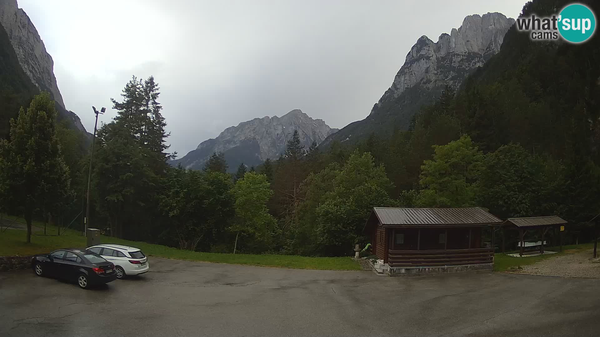 Log pod Mangartom Webcam – Blick auf Jerebica und Rombon – Bovec – Slowenien