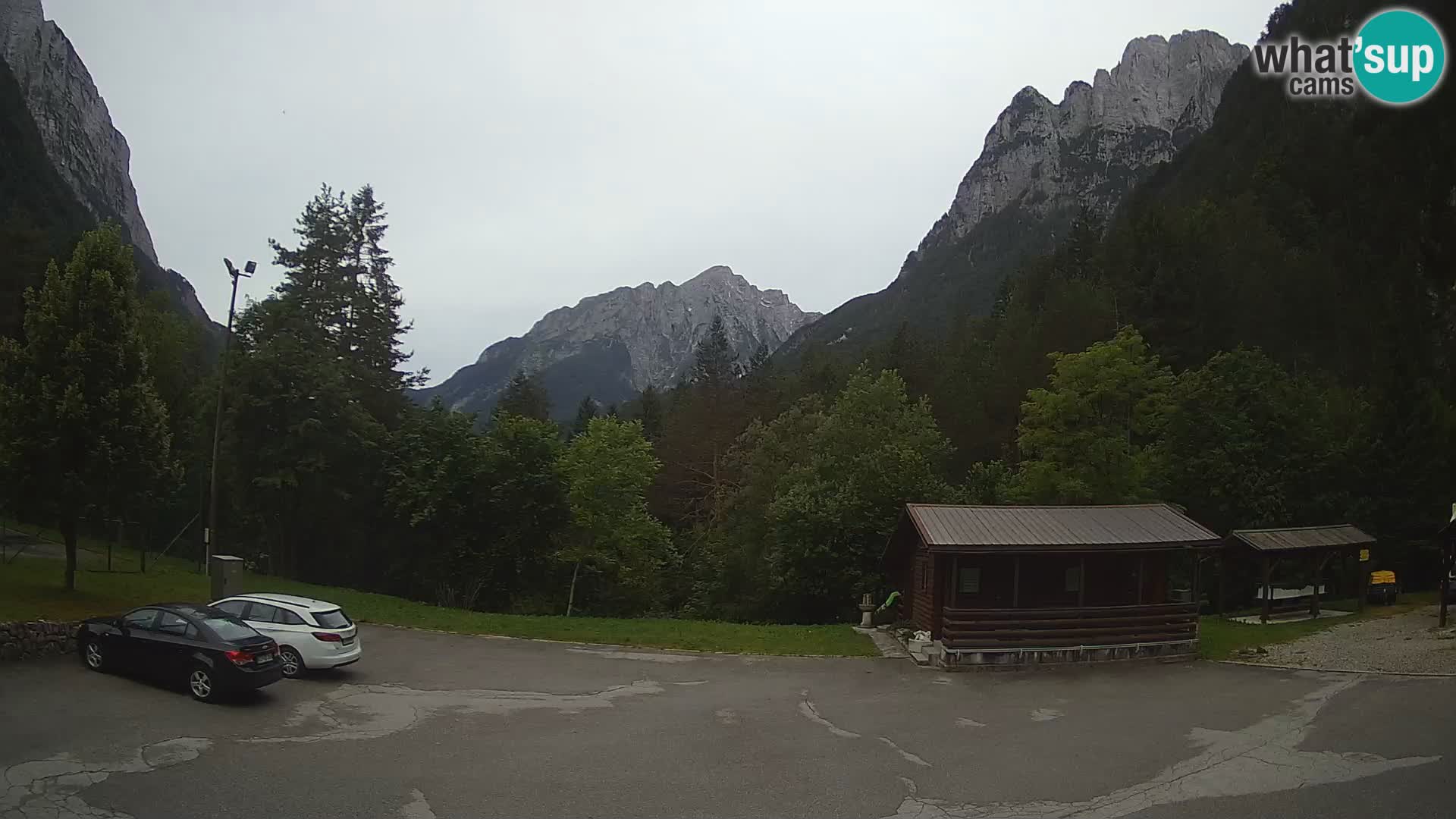 Log pod Mangartom Webcam – Blick auf Jerebica und Rombon – Bovec – Slowenien