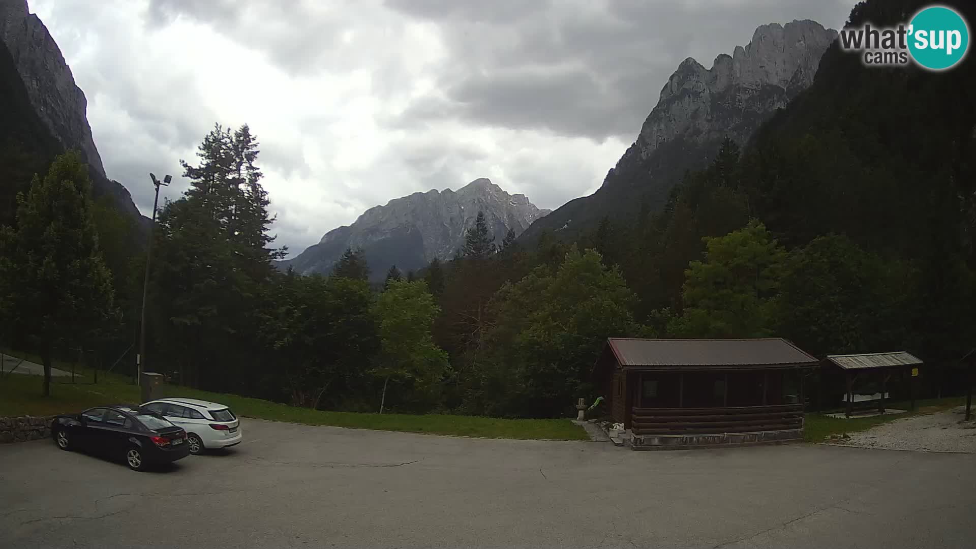 Log pod Mangartom Webcam – Blick auf Jerebica und Rombon – Bovec – Slowenien
