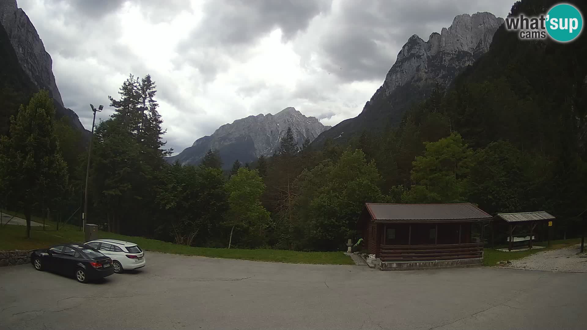 Log pod Mangartom Webcam – Blick auf Jerebica und Rombon – Bovec – Slowenien