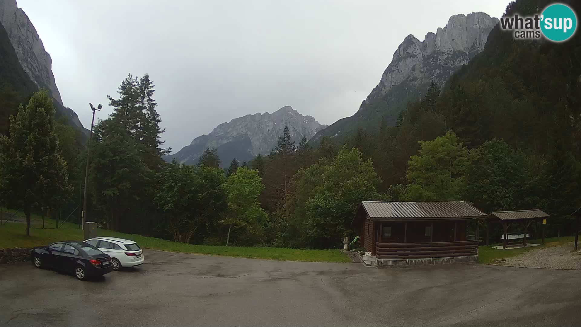 Log pod Mangartom Webcam – Blick auf Jerebica und Rombon – Bovec – Slowenien